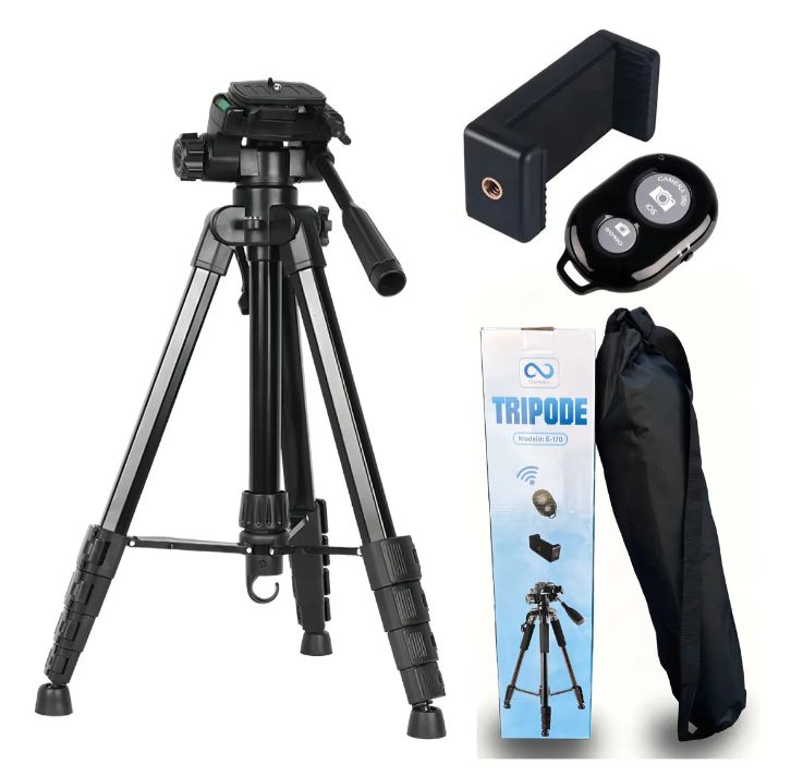 Trípode Celular Cámara Portátil Aluminio Negro