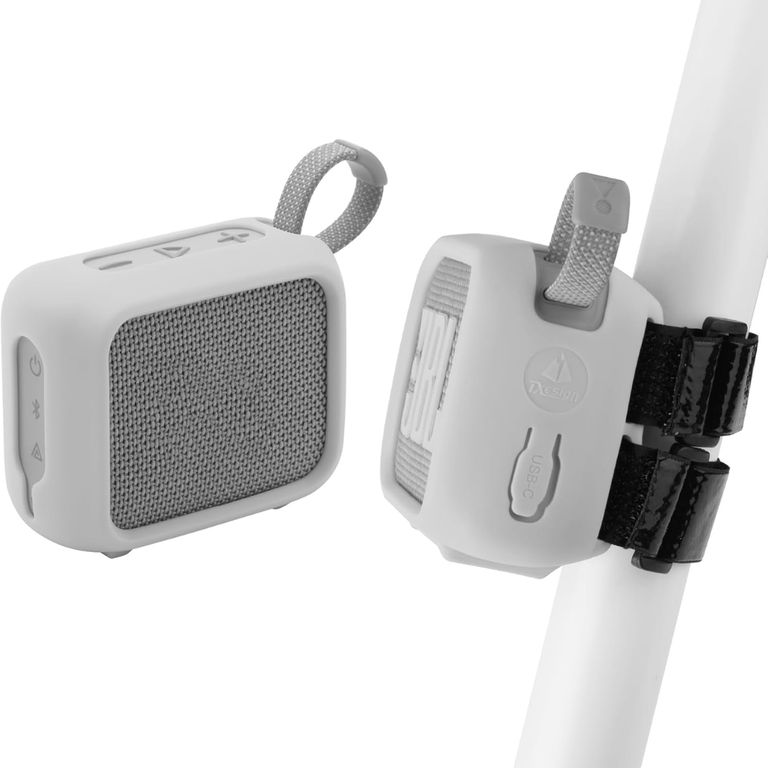 Funda Case De Silicona Con Correa Para Jbl Go 4 gris