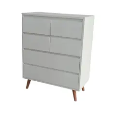 GENERICO - Mini Cómoda Blanca de 6 Cajones con Estilo Vintage - Melamina