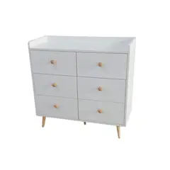 GENERICO - Cómoda Infantil Blanca con Borde Cambiador - Melamina Estilo Vintage