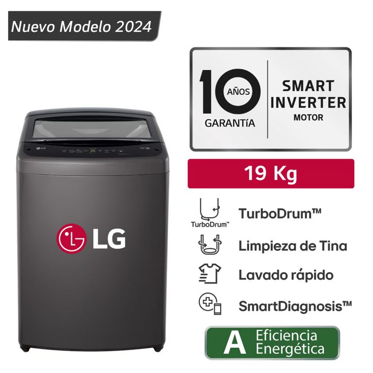 Lavadora Carga Superior 19 Kg WT19BV6T Negro Claro
