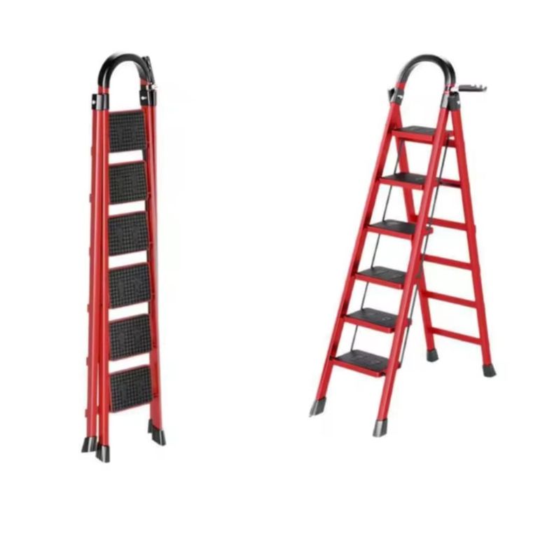 Escalera Tijera Plegable de 6 Escalones Multifunción Soporte Seguro