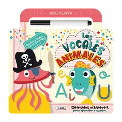 GENERICO - LIBRO PIZARRA BORRABLE APRENDE LAS VOCALES CON ANIMALES