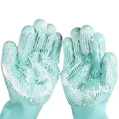 GENERICO - GUANTES DE SILICONA PARA LAVADO PROFUNDO Y MULTIUSO VERDE