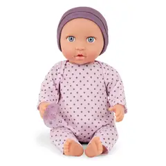 LULLABABY - Muñeco gorro lila y ojos azules