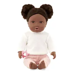 LULLABABY - Muñeca con pelo negro y polo blanco