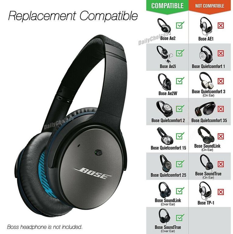 Almohadillas para audífonos BOSE QC35II QC35 QC25 QC15 AE2 negro