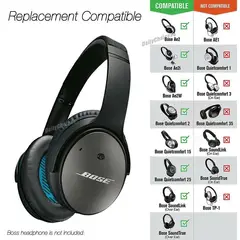 GENERICO - Almohadillas para audífonos BOSE QC35II QC35 QC25 QC15 AE2 negro