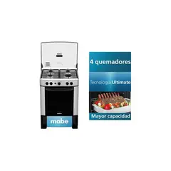 MABE - Cocina 4 Hornillas a Gas Acero Inoxidable CMP6014AG0 Silver