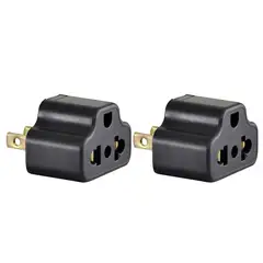 GENERICO - ADAPTADOR UNIVERSAL NEGRO PLANO 16A 250V PVC X 2 UNID