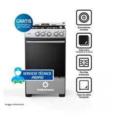 INDURAMA - Cocina a Gas Fontana de 4 Hornillas - Gris