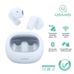 USAMS - Audífonos auriculares inalámbricos BT53 Celeste TD22