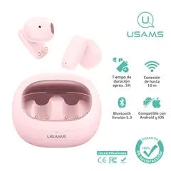 USAMS - Audífonos auriculares inalámbricos BT53 Rosado TD22