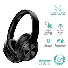 USAMS - Audífonos auriculares inalámbricos 70hs 5.3 Negro YH21