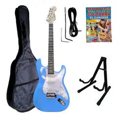 GENERICO - Guitarra eléctrica 3 pastillas CELESTE con funda «BARRT»