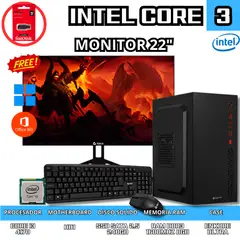 INTEL - COMPUTADORA DE ESCRITORIO CORE I3/ 8GB RAM/ 240GB SSD/ MONITOR 22 PULGADAS