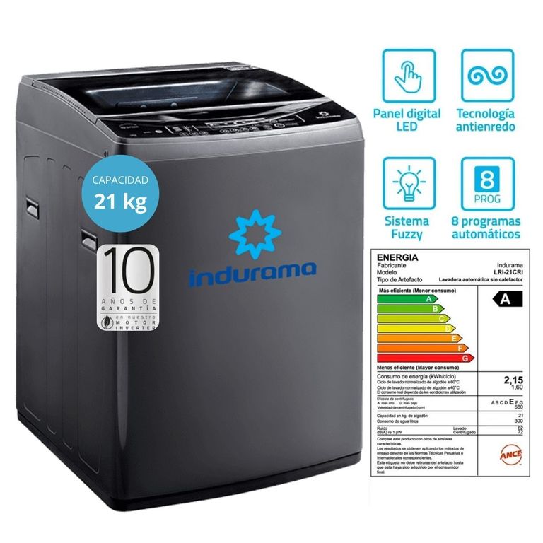 Lavadora Inverter 21 Kg Inox