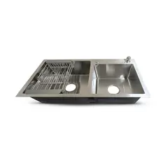 FRATELLI - Prm-7843S Lavadero Prime De Acero Inox Satinado Doble Poza CAcces 78X43X23Cm -