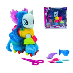 GENERICO - Pony de Juguete con Peine Ganchitos Ropa y Zapatos