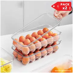 INSPIRA MARKET - Contenedor organizador de huevos Pack x2