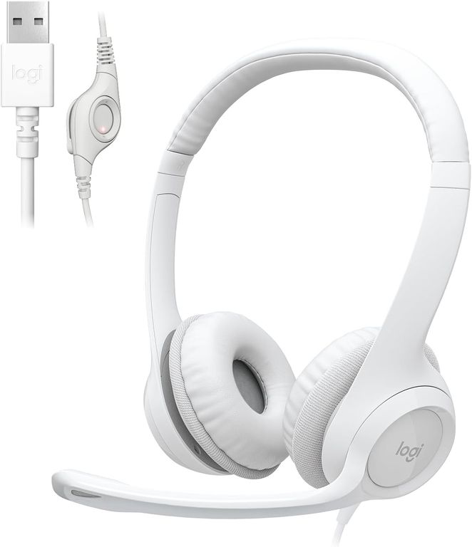 Audifono H390 con Microfono Usb Cable Blanco