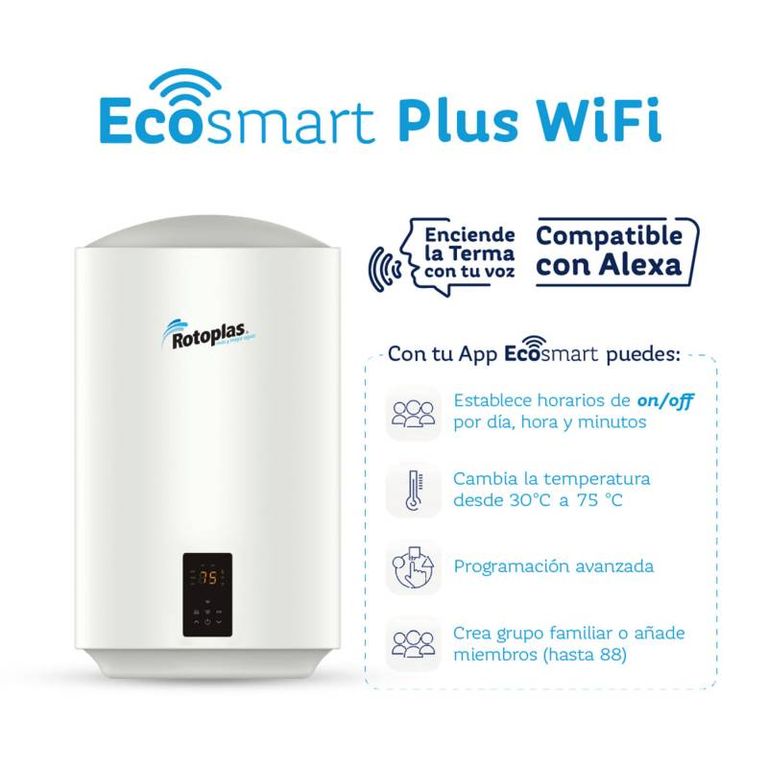 Terma de Acumulacion Ecosmart Wifi 100L