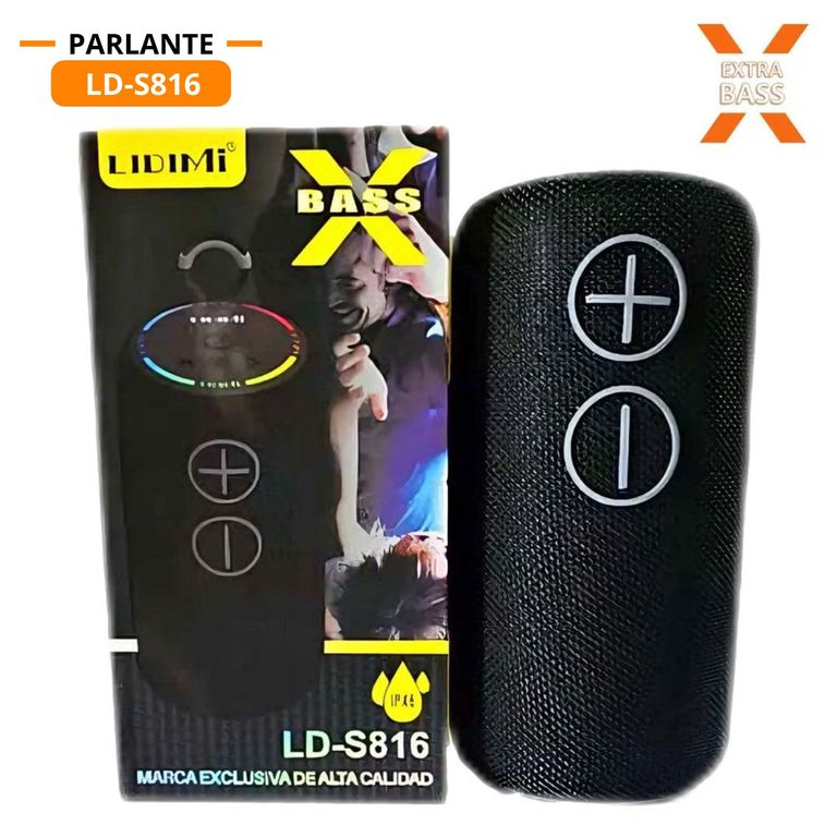 Parlante Bluetooth Portátil LD-S816 20W X-BASS Luces RGB FM TWS