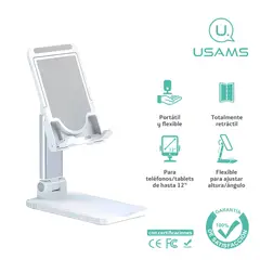 USAMS - Soporte Mesa celulartablet Retráctil Blanco ZJ059