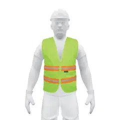 TRUPER - Chaleco de seguridad verde alta visibilidad con cierre