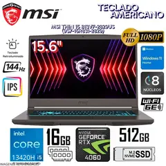 MSI - Laptop Gamer THIN 15 B13VF-2829US Intel® Core i5 13420H 16GB RAM 512GB SSD NVIDIA RTX 4060