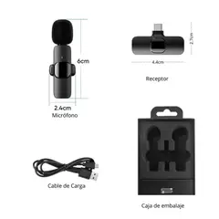 GENERICO - Micrófono Inalámbrico Lavalier K8 Solapero Entrada Tipo C