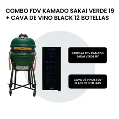 FDV - Combo Kamado Sakai Verde 19" + Cava de Vino Black 12 Botellas