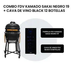 FDV - Combo Kamado Sakai Negro 19" + Cava de Vino Black 12 Botellas