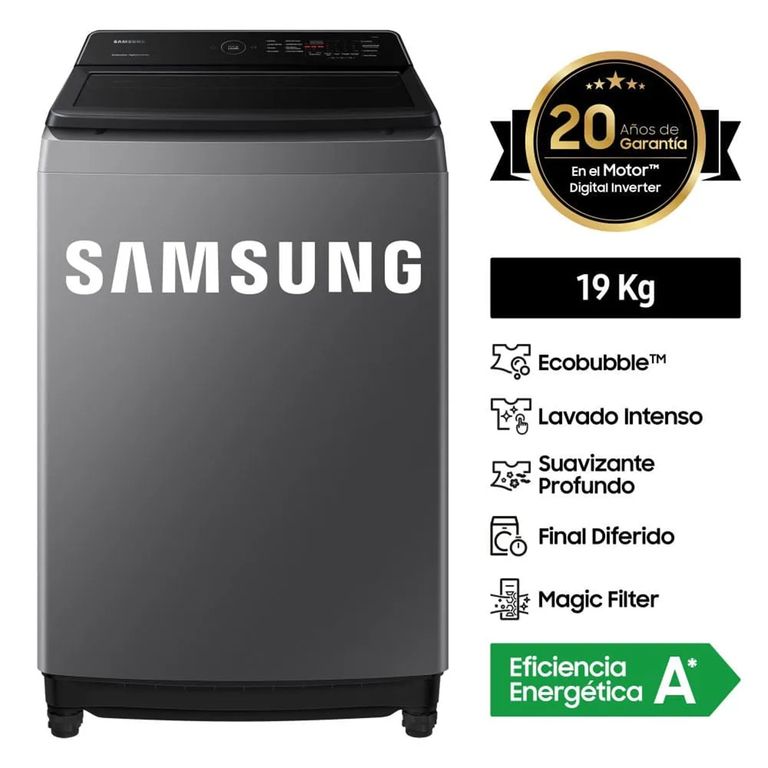 Lavadora 19Kg Ecobubble WA19CG6441BDPE Gris