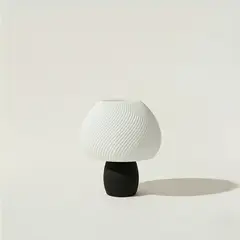 GENERICO - Lámpara Seta de impresión 3D blanco y negro