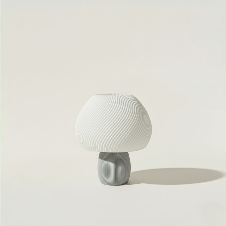 Lámpara Seta de impresión 3D blanco y gris