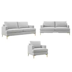 ALTO HOGAR - Juego de Sala 3 2 1 Zeika Gris Claro