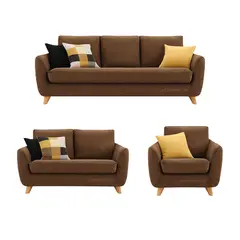 ALTO HOGAR - Juego de Sala 3 2 1 Tamahra Marrón