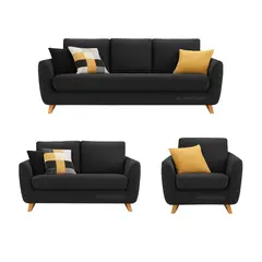 ALTO HOGAR - Juego de Sala 3 2 1 Tamahra Negro