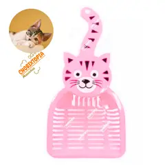 GENERICO - PALA RECOGEDOR PARA ARENA DE GATOS PALO ROSA