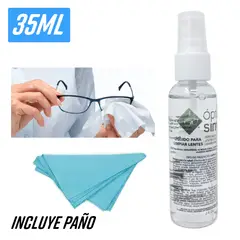 GENERICO - Kit Liquido Limpiador de Lentes 35 ML Spray + Paño Limpieza