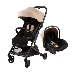 CARESTINO - Coche Easy Con porta bebé Greige