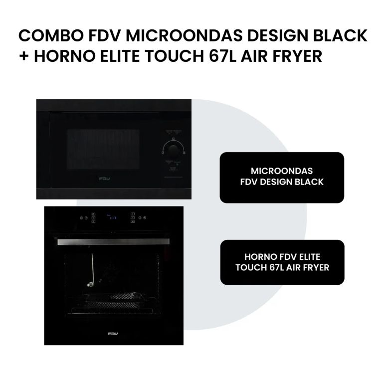 Horno Empotrable Elite Touch 67 L Air Fryer + Microondas Design Black