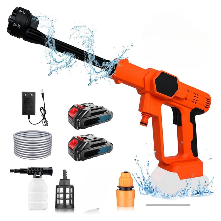 HIDROLAVADORA DE 188V ULTRA POTENCIA ANARANJADO CON DOBLE BATERÍA