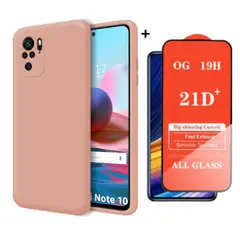 GENERICO - SILICONA PARA REDMI Note 10 / Note 10s COLOR ROSADO + MICA VIDRIO