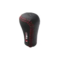 GENERICO - PERILLA PALANCA DE CAMBIO CUERO TRD COSTURA ROJO