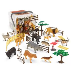 TERRA - Balde con animales de la jungla y accesorios 60 piezas