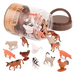 TERRA - Set de animales de la granja mini en tubo 60 piezas