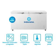 INDURAMA - Congeladora Horizontal 2 puertas 420L CI-420BL