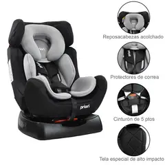 PRIORI - Silla de Auto Bebé Grupo +0, 1, 2 y 3 Focus Gris